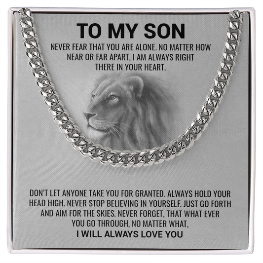 To My Son -  Cuban Link Chain Necklace