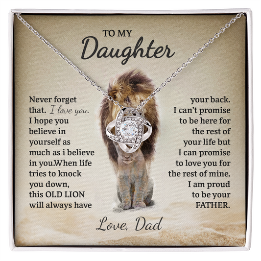 To My Daughter - Love Knot Necklace